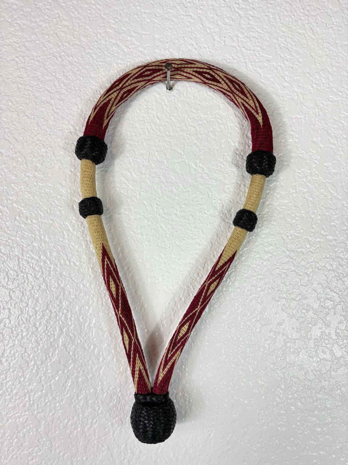 Hand Crafted Hitched Horsehair Bosal with Rawhide Core and Leather