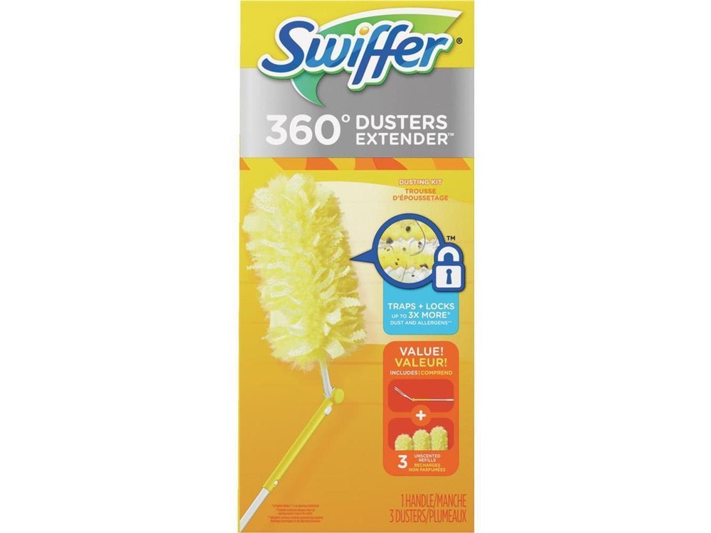Swiffer 360 Dusters Plastic Handle Extends to 3 ft 1 Handle & 3 Dusters/Kit