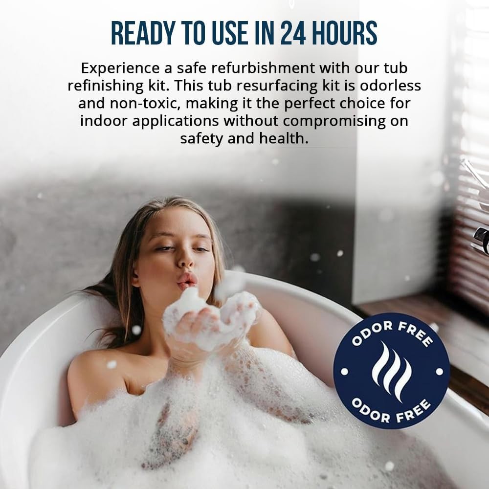 Ekopel Bathtub Refinishing Kit - Made in The USA - Odorless Tub Tile Reglazing