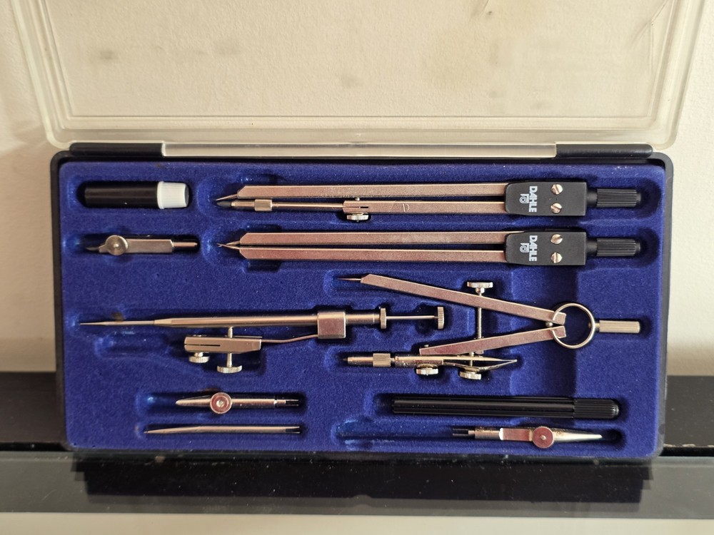DAHLE Technical Drawing Compass Set Geometry Drafting Instruments Boxed