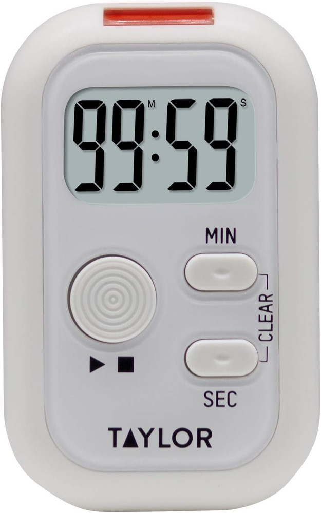 Multi-Alert (Sound, Light, Vibration) Digital Timer, Standard, White