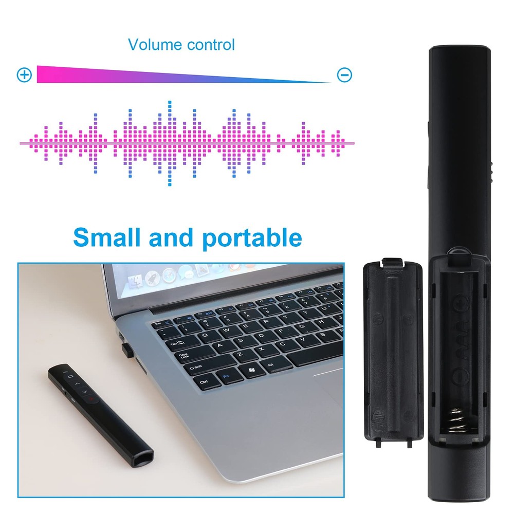 Wireless Presenter Remote, Presentation Clicker with Hyperlink & Volume Remot...