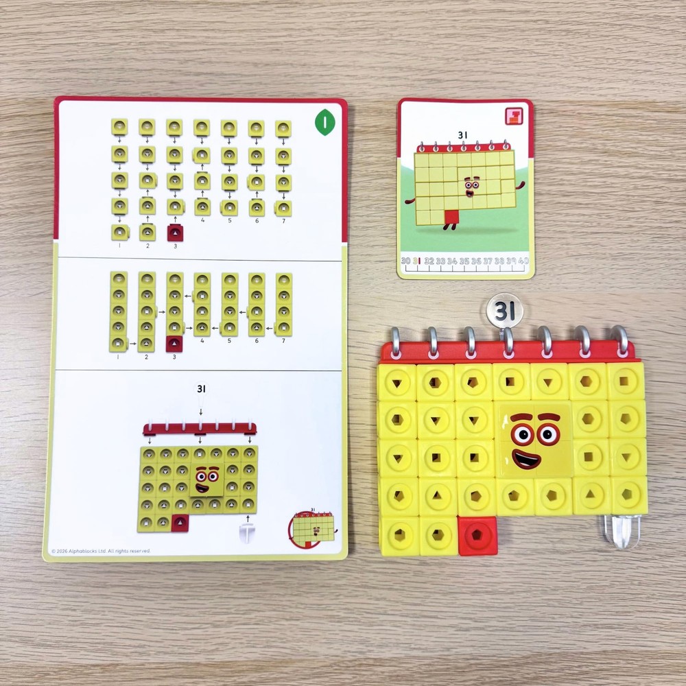 hand2mind Numberblocks 31-40 MathLink Cubes 10.75 inches, Multiple Colors