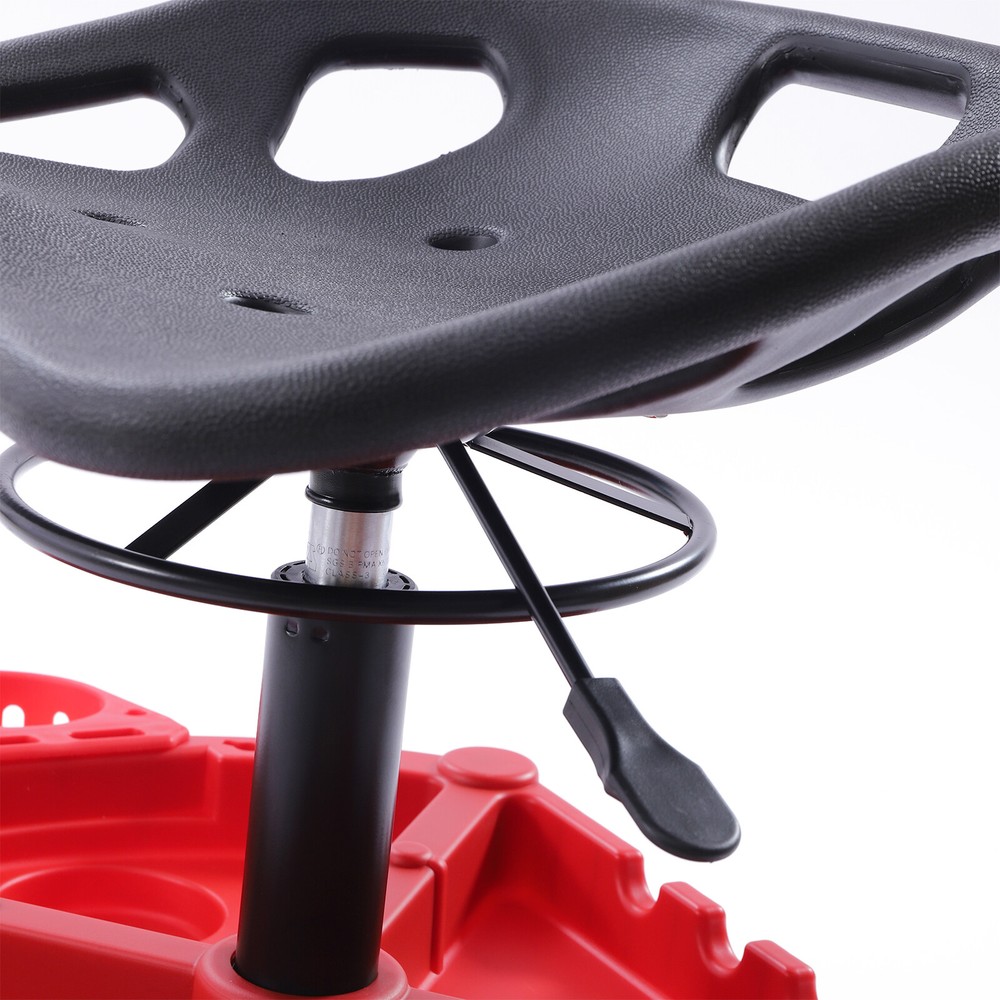 Adjustable Garage Shop Stool Rolling Work Stool Mechanic Work Seat With Casters