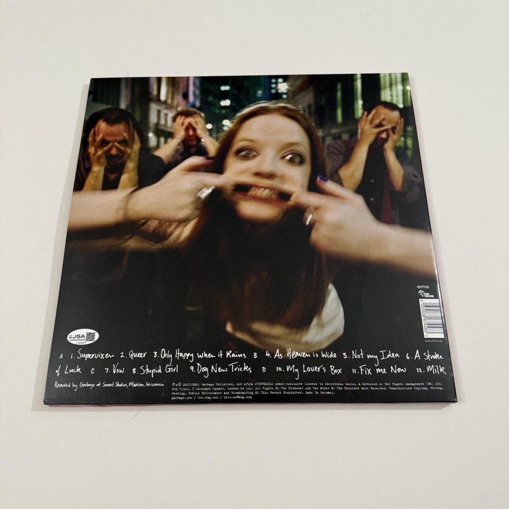 BUTCH VIG SIGNED GARBAGE SELF TITLED VINYL RECORD WITH JSA COA