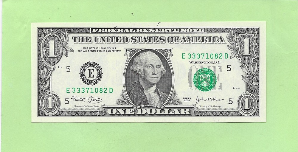2003 ..UNCIRC $1  E 3337 1082 D  .... 2003 $1  E-D      NICE NOTE          FRN