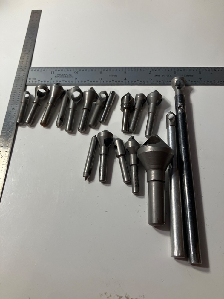Weldon 16 pc Lot 82, 90,  And 100 Degree Countersinks Deburring Tools