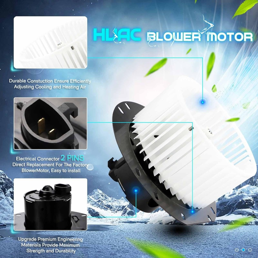 Front HVAC Heater Blower Motor Fan Assembly Replacement for 1997-2014 E150 E2...