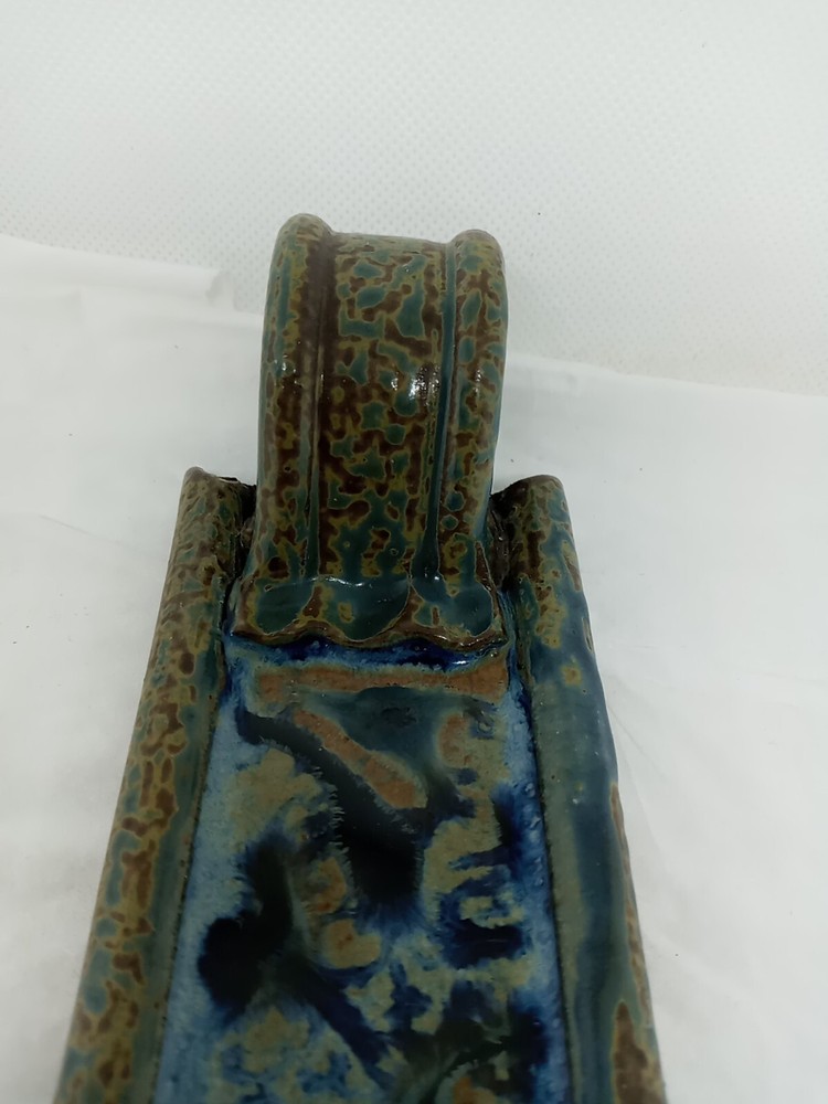 Vtg. Glazed Ceramic Incense Holder . Signed Ray