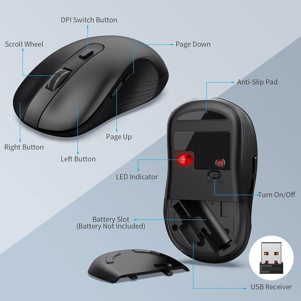 Wireless Keyboard and Mouse Combo, MARVO 2.4G Ergonomic Wireless Computer Keyboa