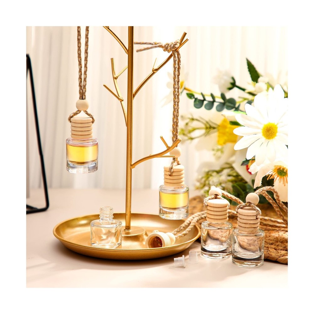 BBTO 100 Pcs Car Fresheners Diffuser with Wooden Empty Aromatherapy Diffu...