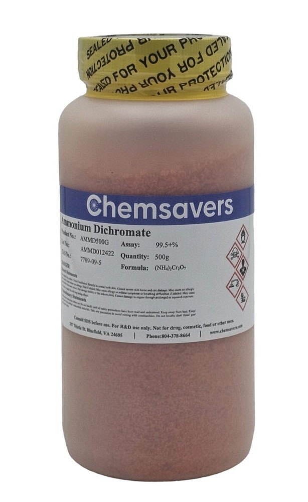 Ammonium Dichromate, ACS, 99.5+%, 500g