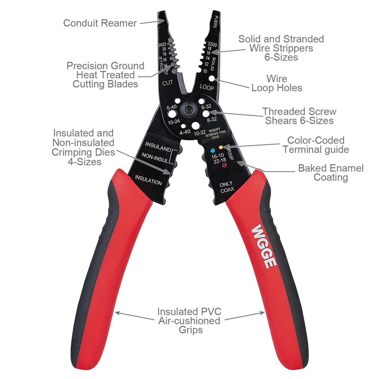 WG-015 Professional crimping tool / WGGE Multi-Tool Wire Stripper-Cutter-Crimper