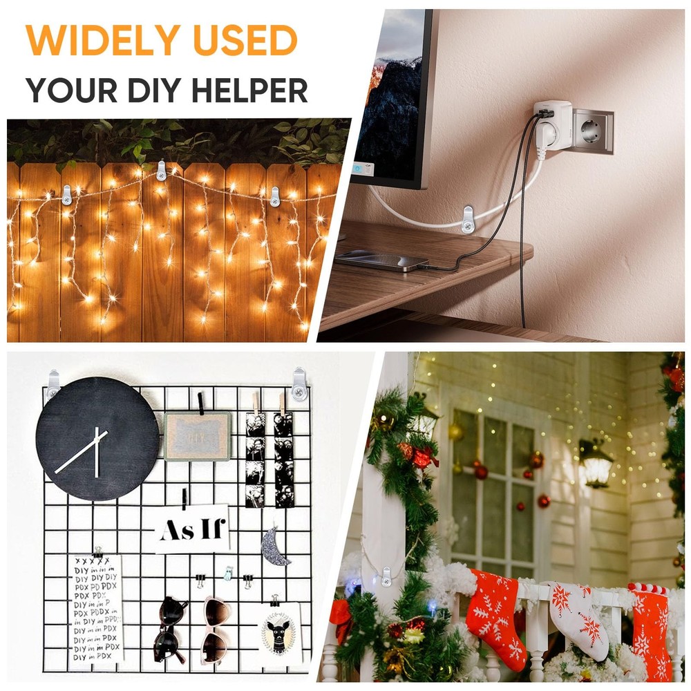 50 PCS Cable Wire Clips Clear, Outdoor String Light Clips, Christmas Light Cl...