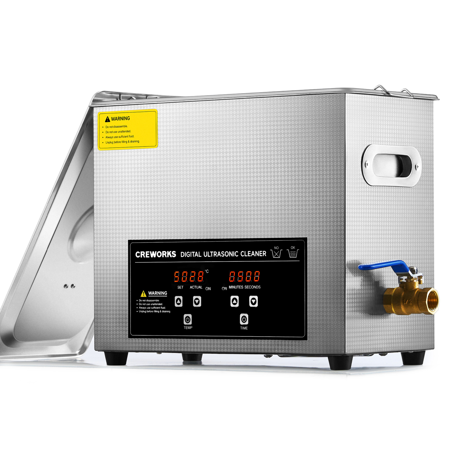 CREWORKS 6L Ultrasonic Cleaner Stainless Steel Industry Heated Heater w/Timer