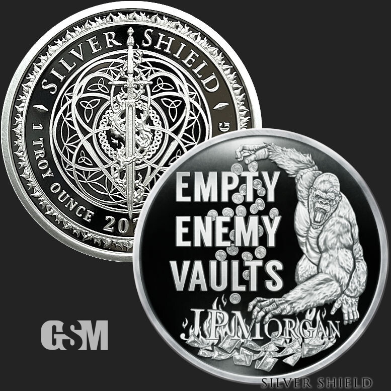 2021 Silver Shield EMPTY ENEMY VAULTS - 1oz Proof - #9 in "WORLD WAR MEme"
