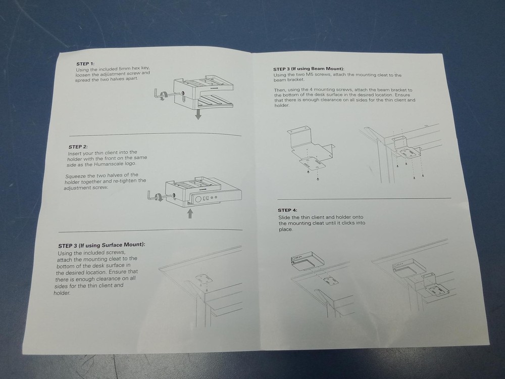 Humanscale - Under Desk - Thin Client Holder/Mount - Black - NEW