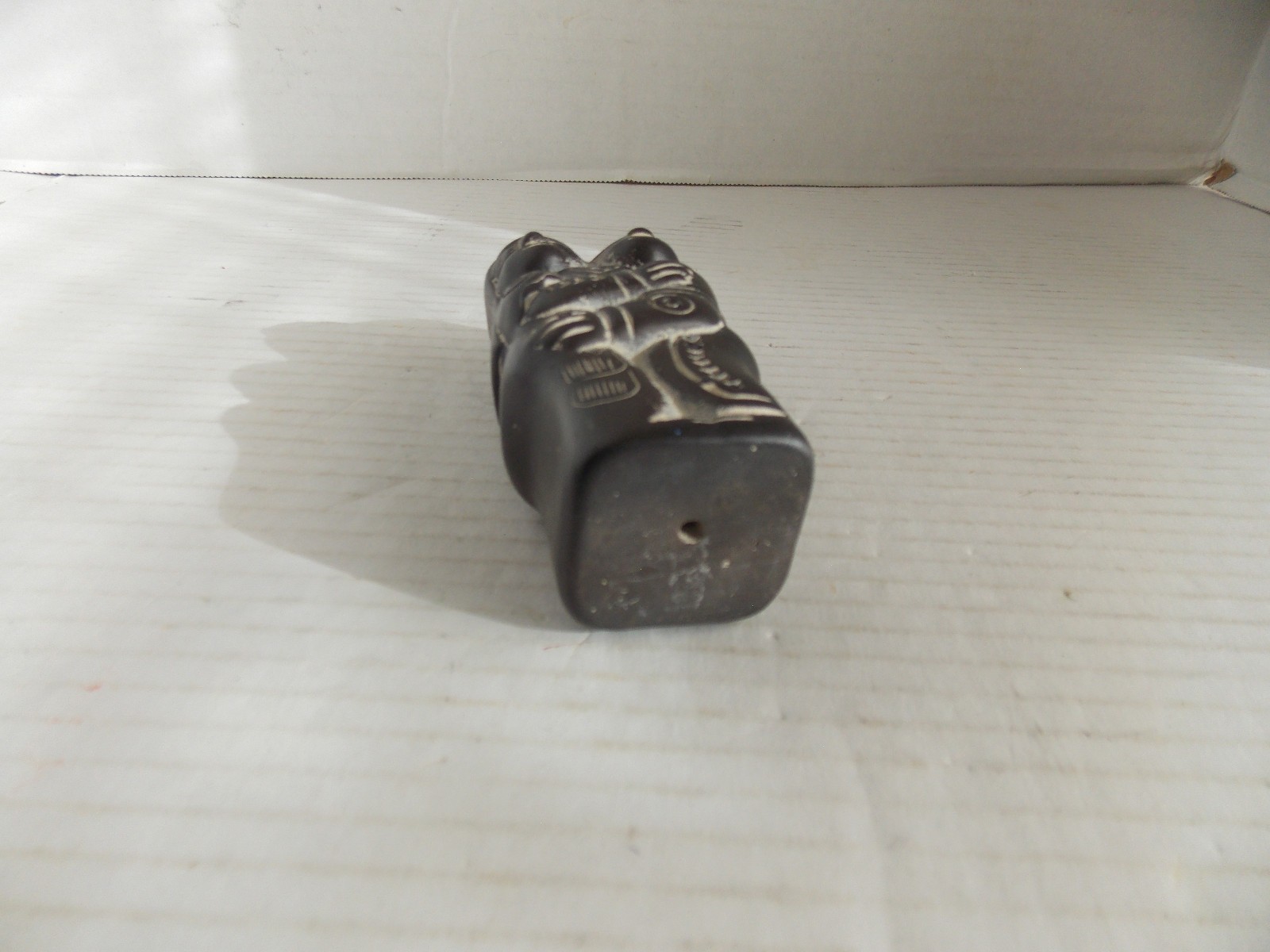 Fertility Goddess Idol man woman black clay couple love luck marriage 4"