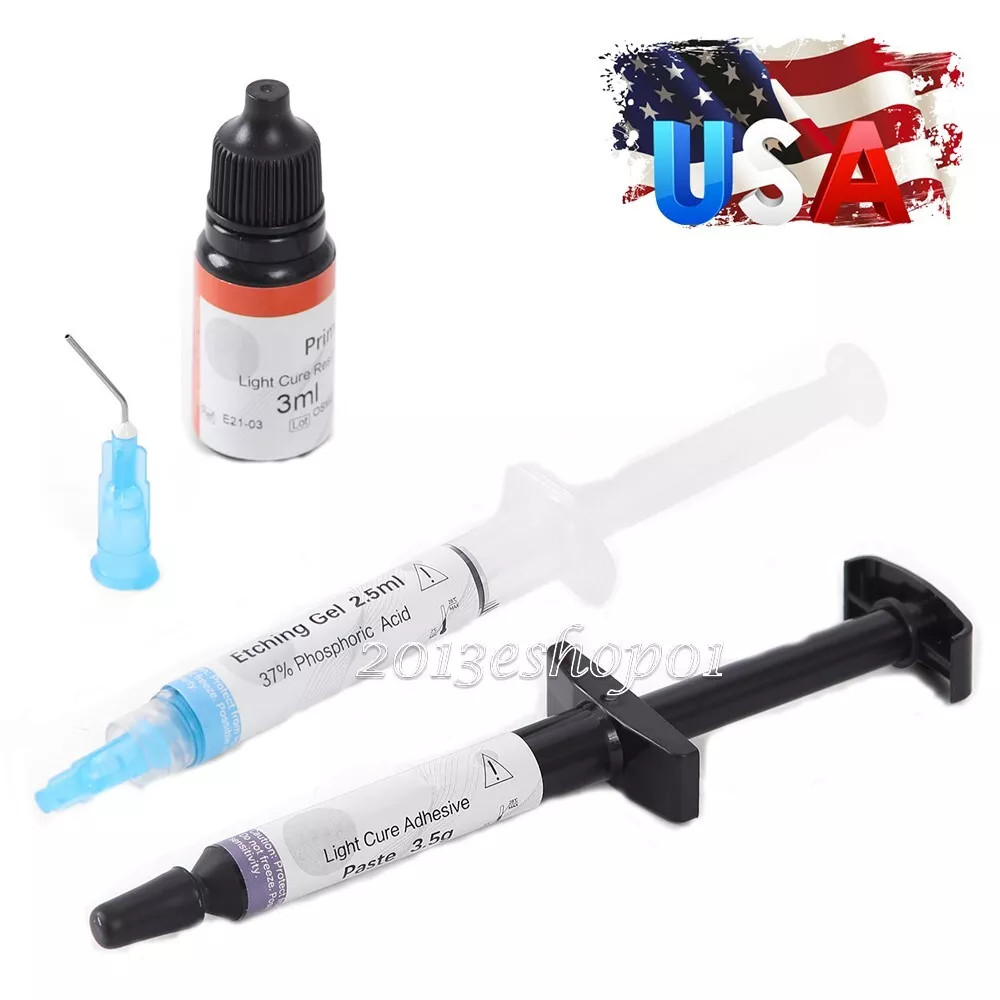 Dental Bracket Braces Glue Ortho Bonding Agents Light Cure Resin Composite Kit