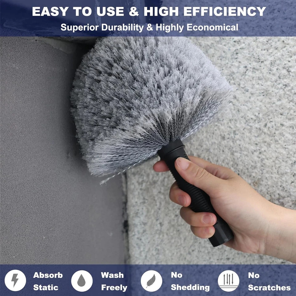 Cobweb Duster Spider Web Brush Webster Remover Replacement Head for Pole