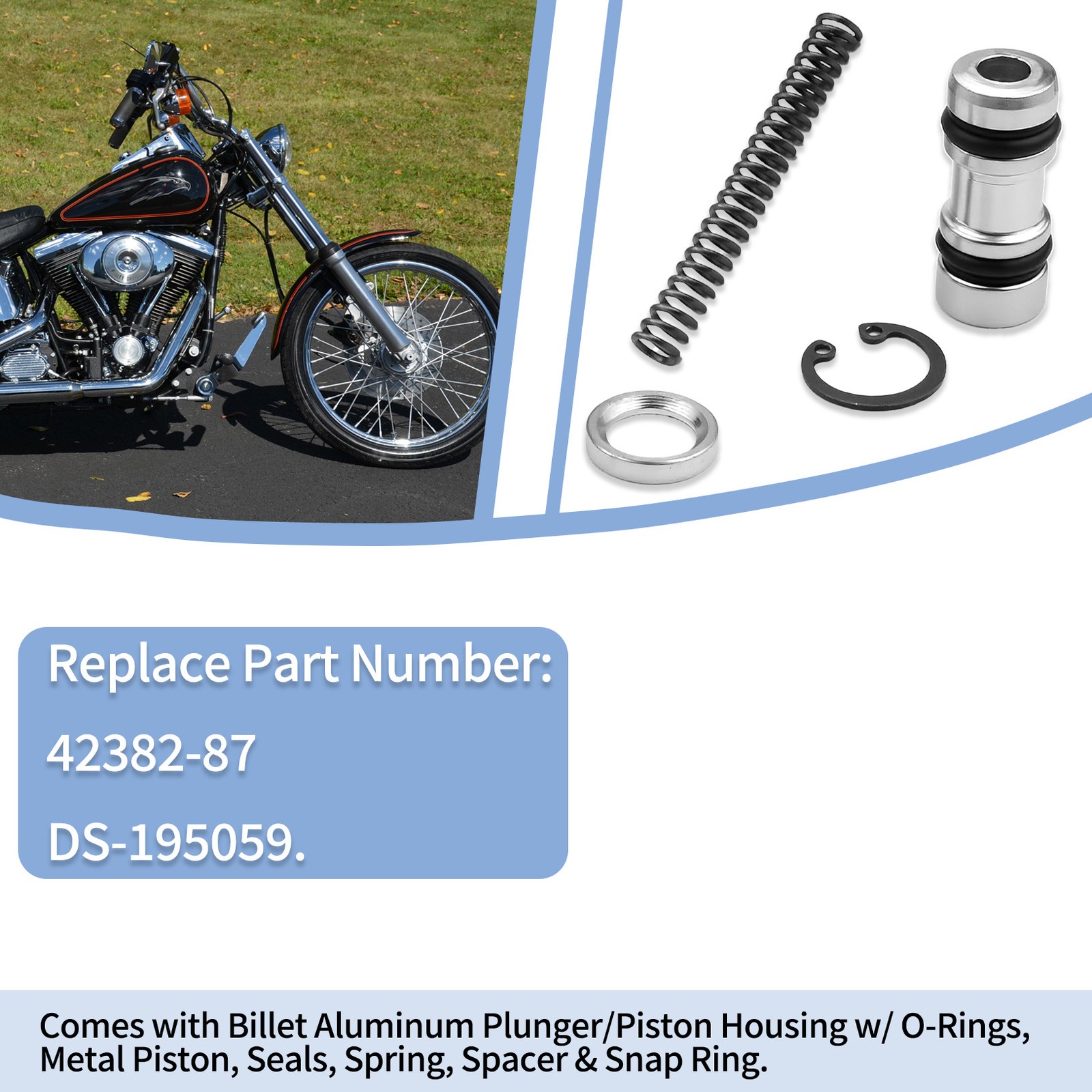 Rear Brake Master Cylinder Rebuild Kit 1987-2003 Sportster Replaces # 42382-87