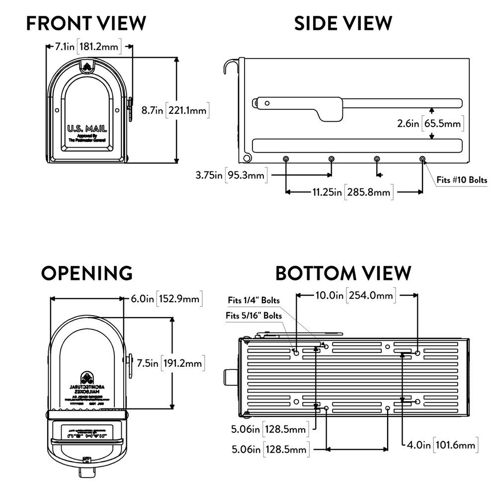 Architectural Mailboxes 7600BE MB1 Mailbox, Medium, Blue
