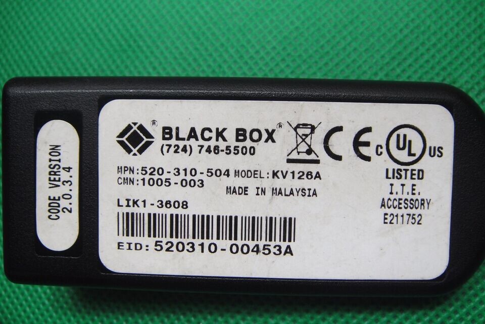 Black Box USB Server Interface Module KV126A KVM Network CAT5 Switch 530-310-004