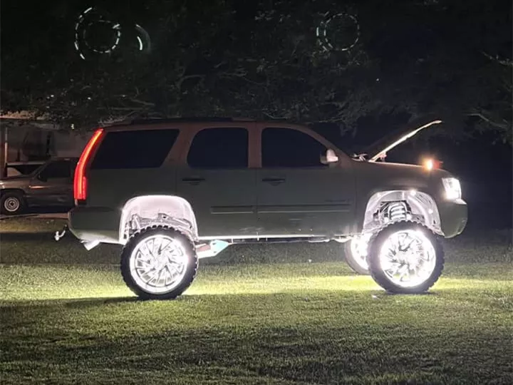 4x 17.5'' High Intensity PURE WHITE QUAD Row LED Trucks Car Wheel Rim Lights Set