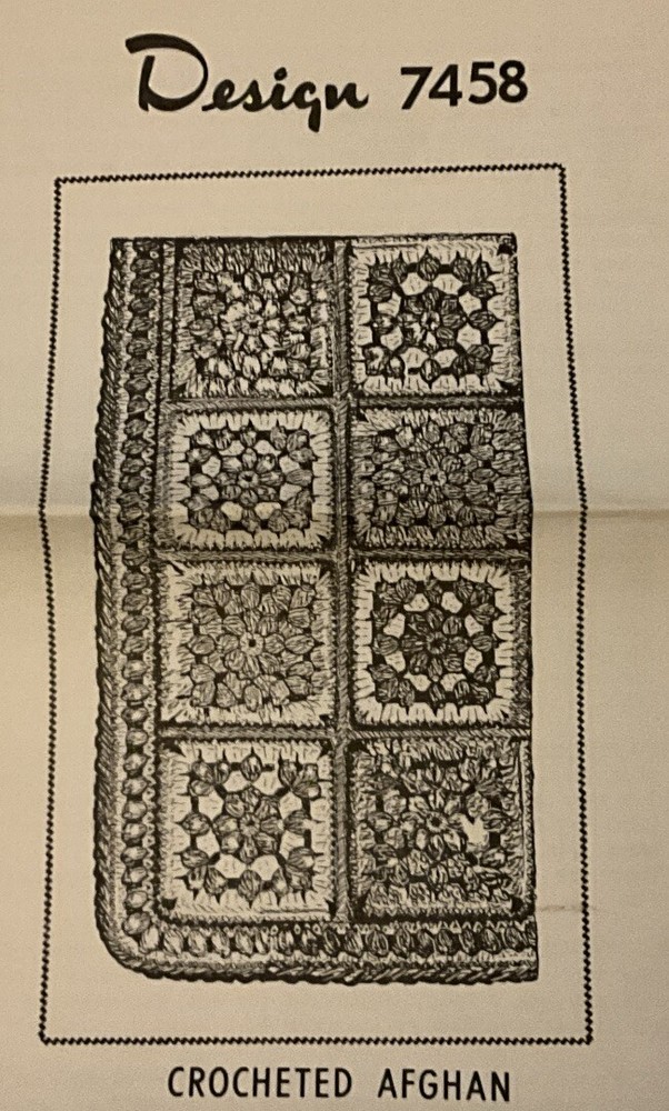 #7458 Vintage Afghan Pattern to Crochet (Repro)