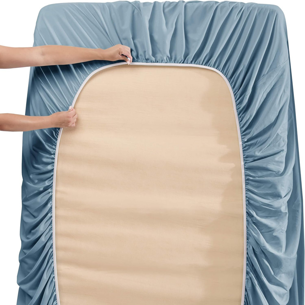 Bed Sheets, Luxury Soft 6 Piece Bed Sheet Set Extra Deep Pocket Fitted Sheets Fi