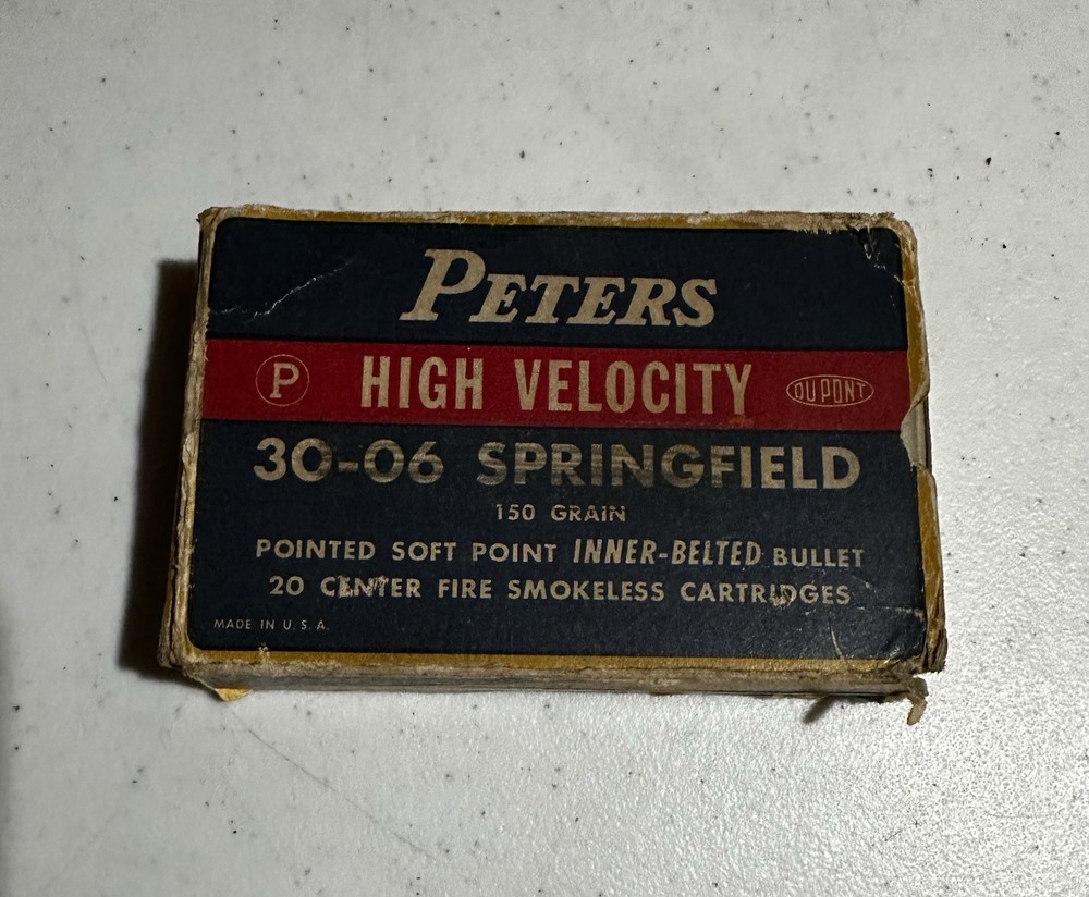 Vintage PETERS High Velocity & Rustless 30-06 EMPTY Boxes With Shell Sleeves