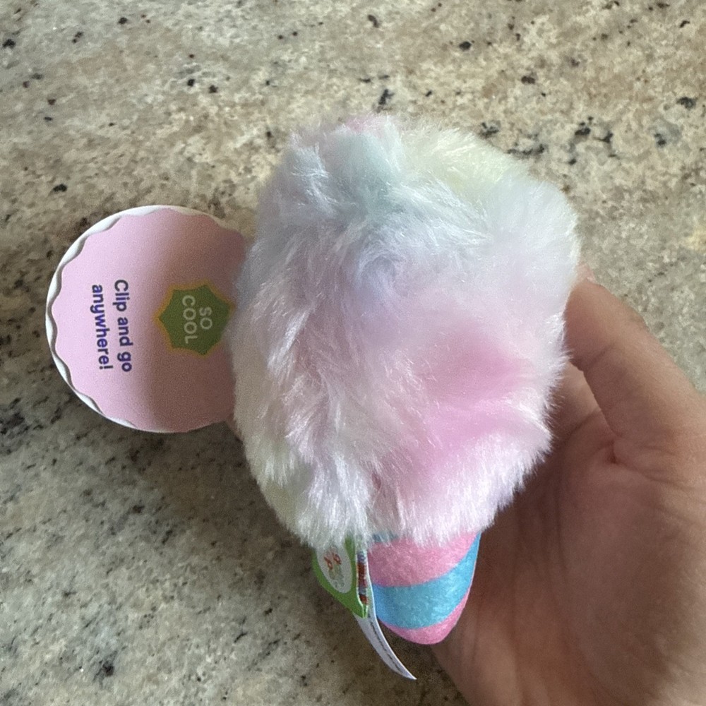 Giggle Scape Plush COTTON CANDY CLIP Pull Backpack 5" NWT