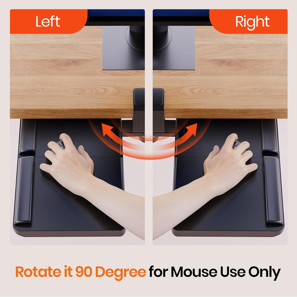 Klearlook Keyboard Tray under Desk with 360° Rotation, Ergonomic Computer Keyboa