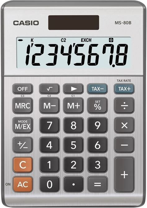 Casio MS-80B Standard Function Desktop Calculator with Large 8 Digit Display