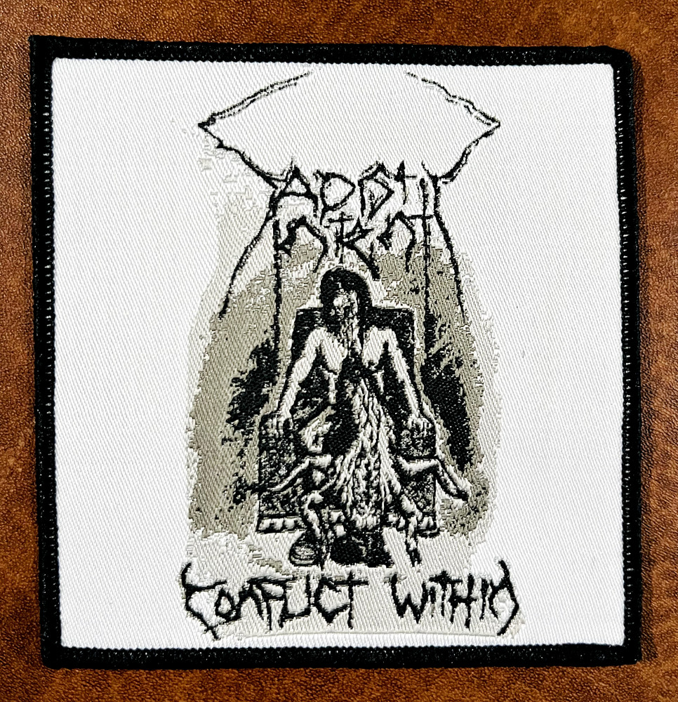 SADISTIC INTENT, CONFLICT WITHIN, SEW ON BLACK BORDER WOVEN PATCH
