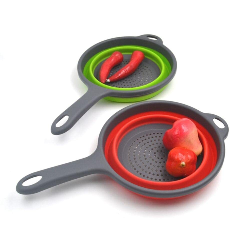 Foldable Space-Saving Silicone Colander Strainer Colander Dish Drainer Draini...