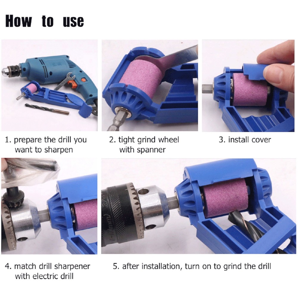 Drill Bit SHARPENER Corundum Grinding Wheel Titanium Portable Powered Tools US