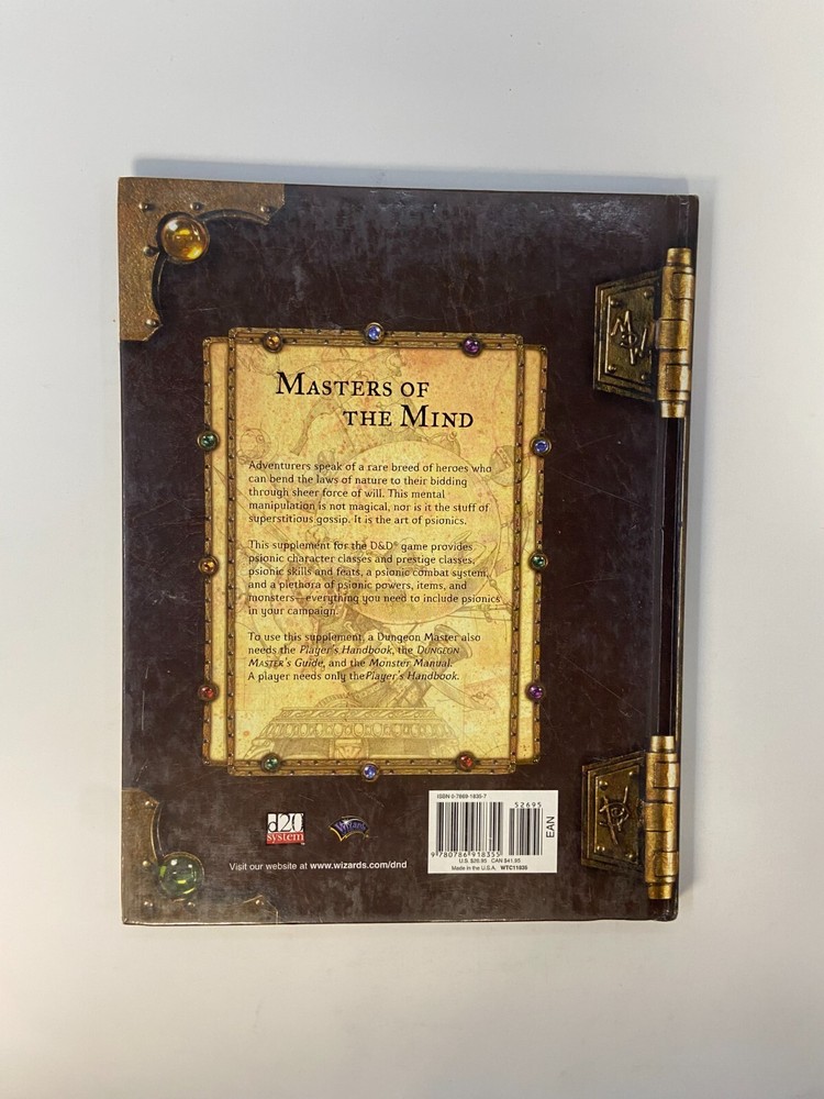 Dungeons and Dragons 3rd edition Psionics Handbook Good Condition