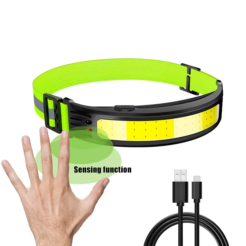 NEW Headlamp COB LED Rechargeable Headlight Torch Work Light Bar Head Band USB