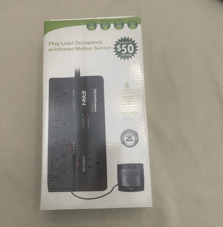 IPAN Surge Protector Plug Load Occupancy with Infrared Motion Sensor SPI601P600