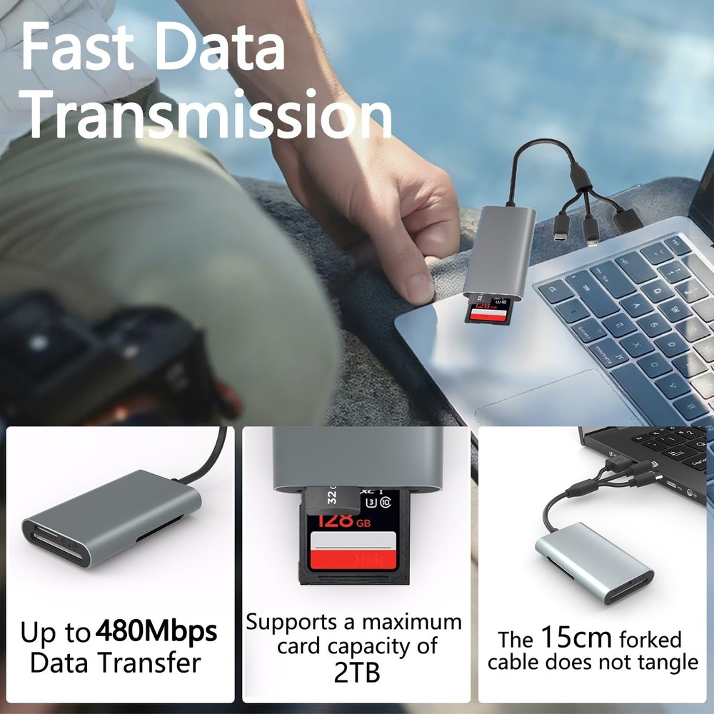 Memory Stick Pro Duo Adapter - 4 in 1 4 1 SD/TF/XD/MS Card Reader