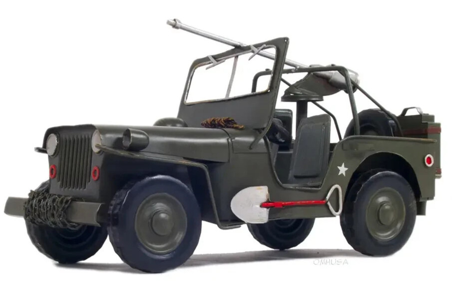 1941 Willys Overland Army Military Jeep MB Metal Model 11.5" Automotive Decor