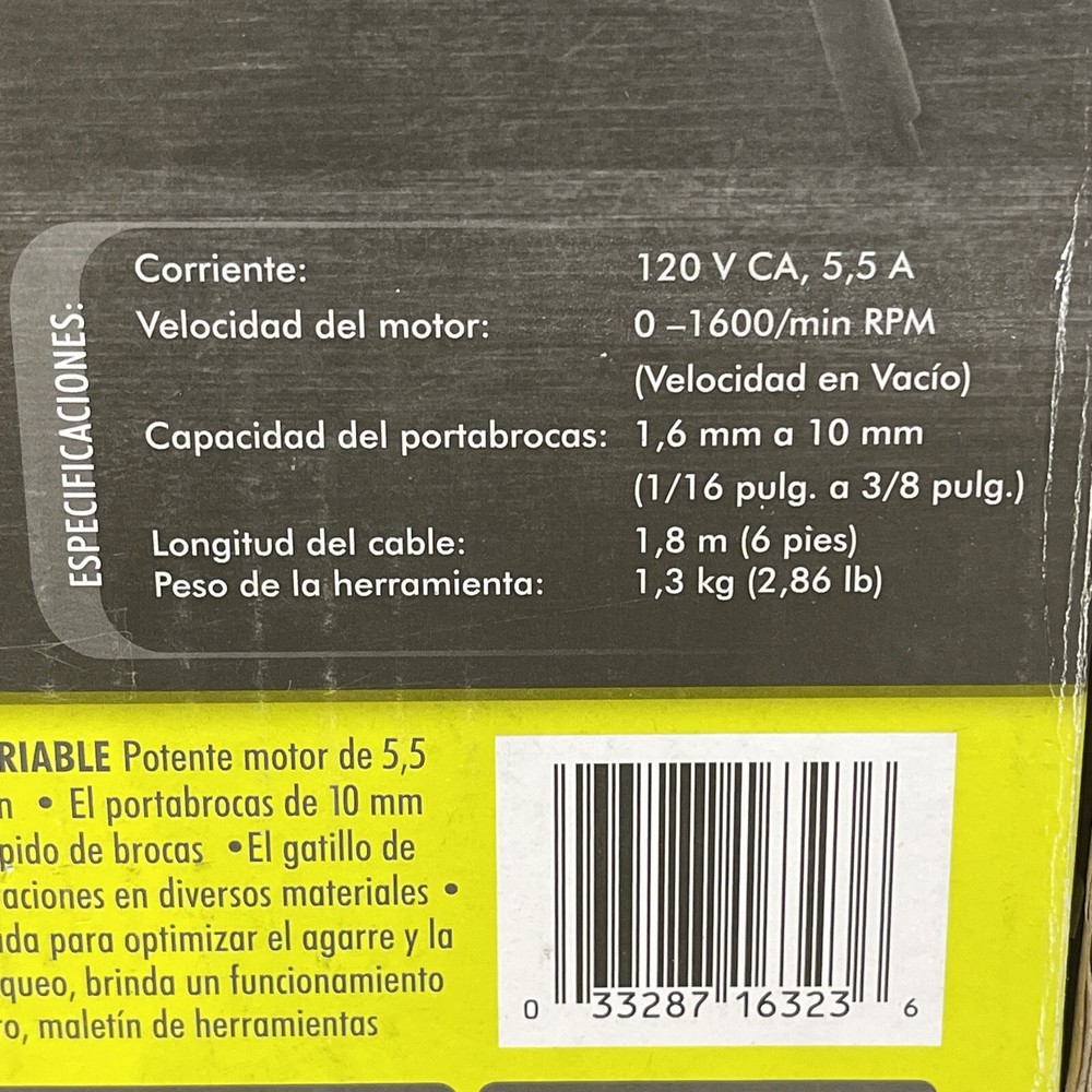 Ryobi D43K Variable Speed 3/8" Compact Drill/Driver Keyless Chuck w/ Tool Bag
