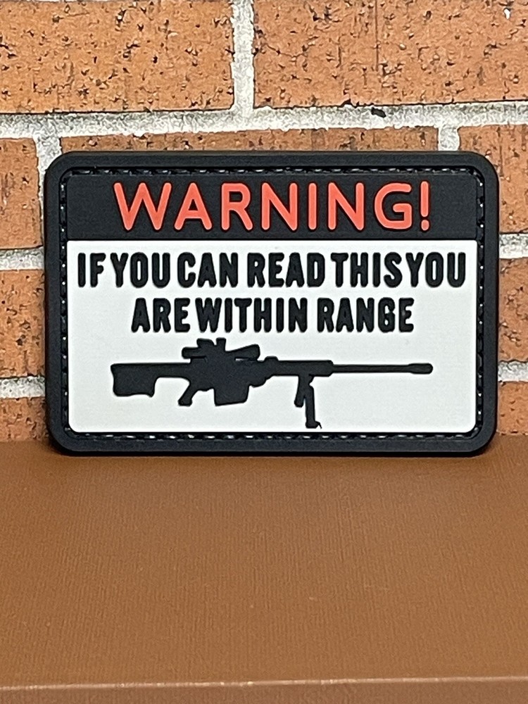 Sniper PVC Patch - Tactical Morale Sniper Warning Gun Patch - Hook Gun Patch