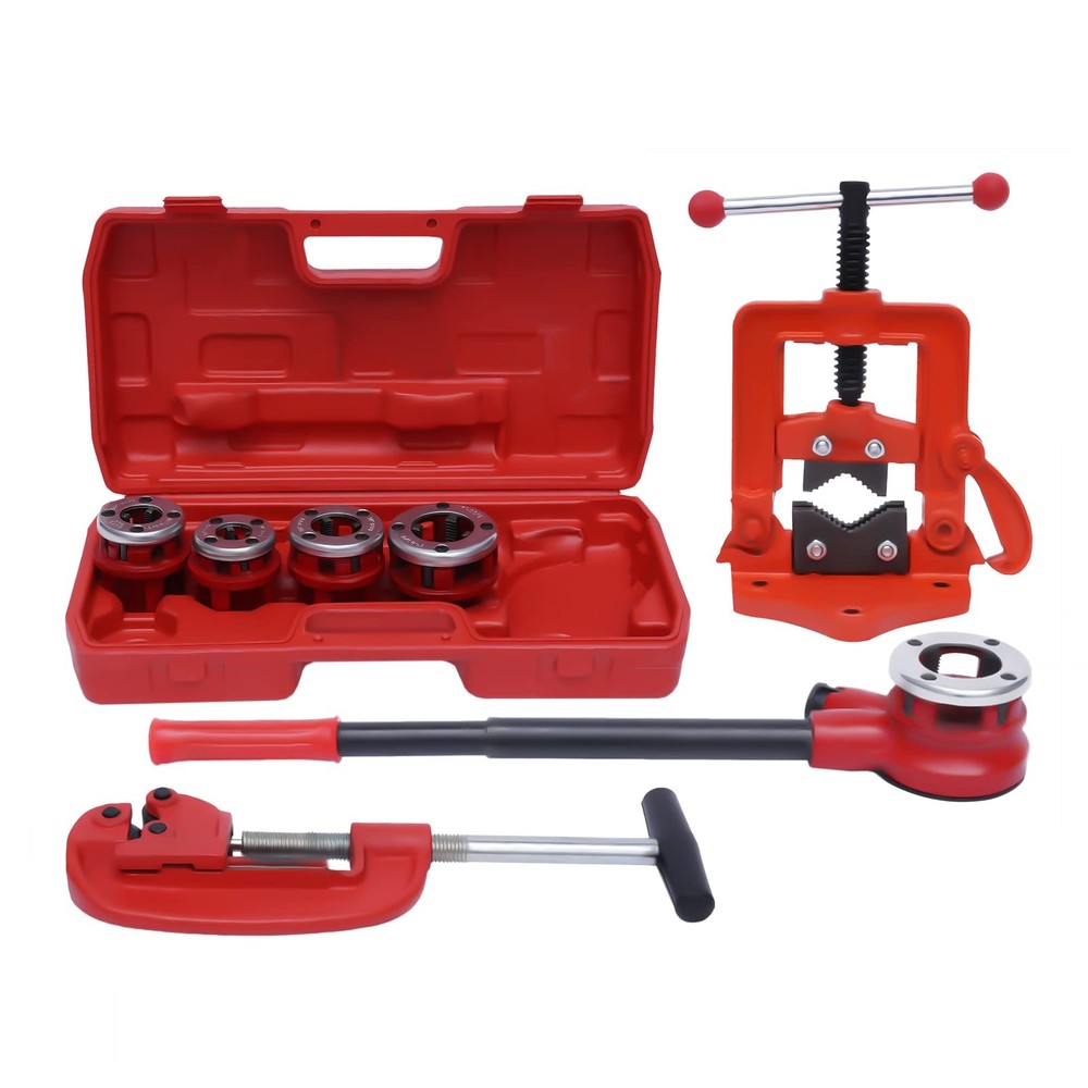 BSTP Ratchet Pipe Threader Kit Portable Handheld Manual Pipe Thread Tool Set