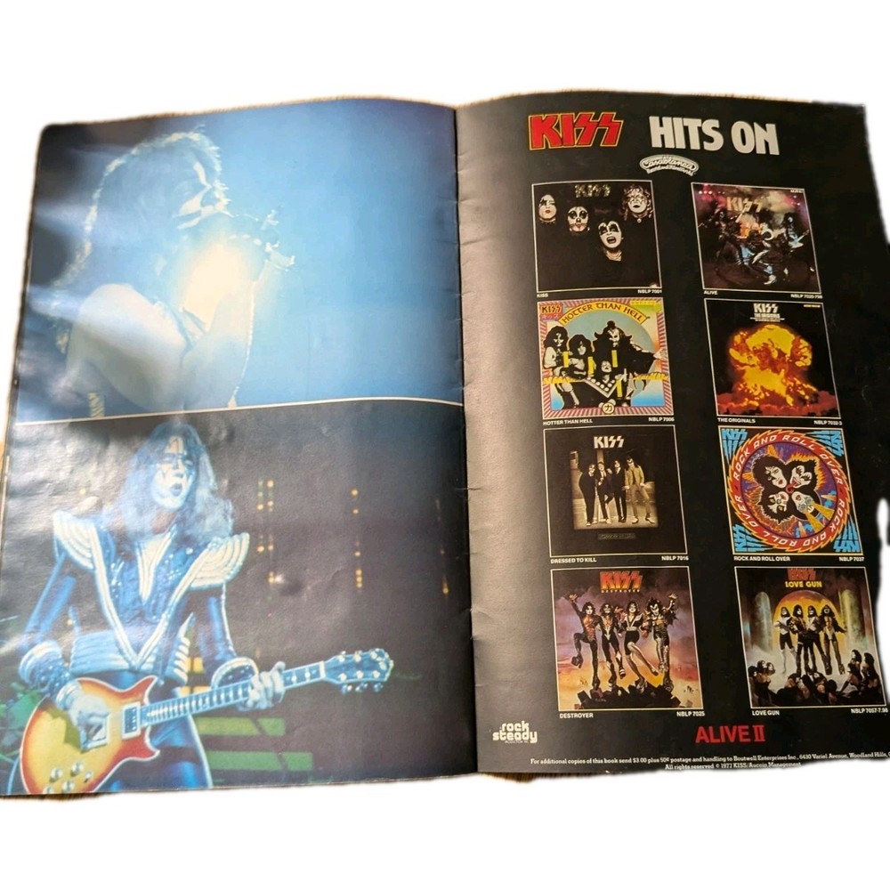 KISS World Tour '77 & '78 Vintage Concert Program Tourbook Love Gun Alive II