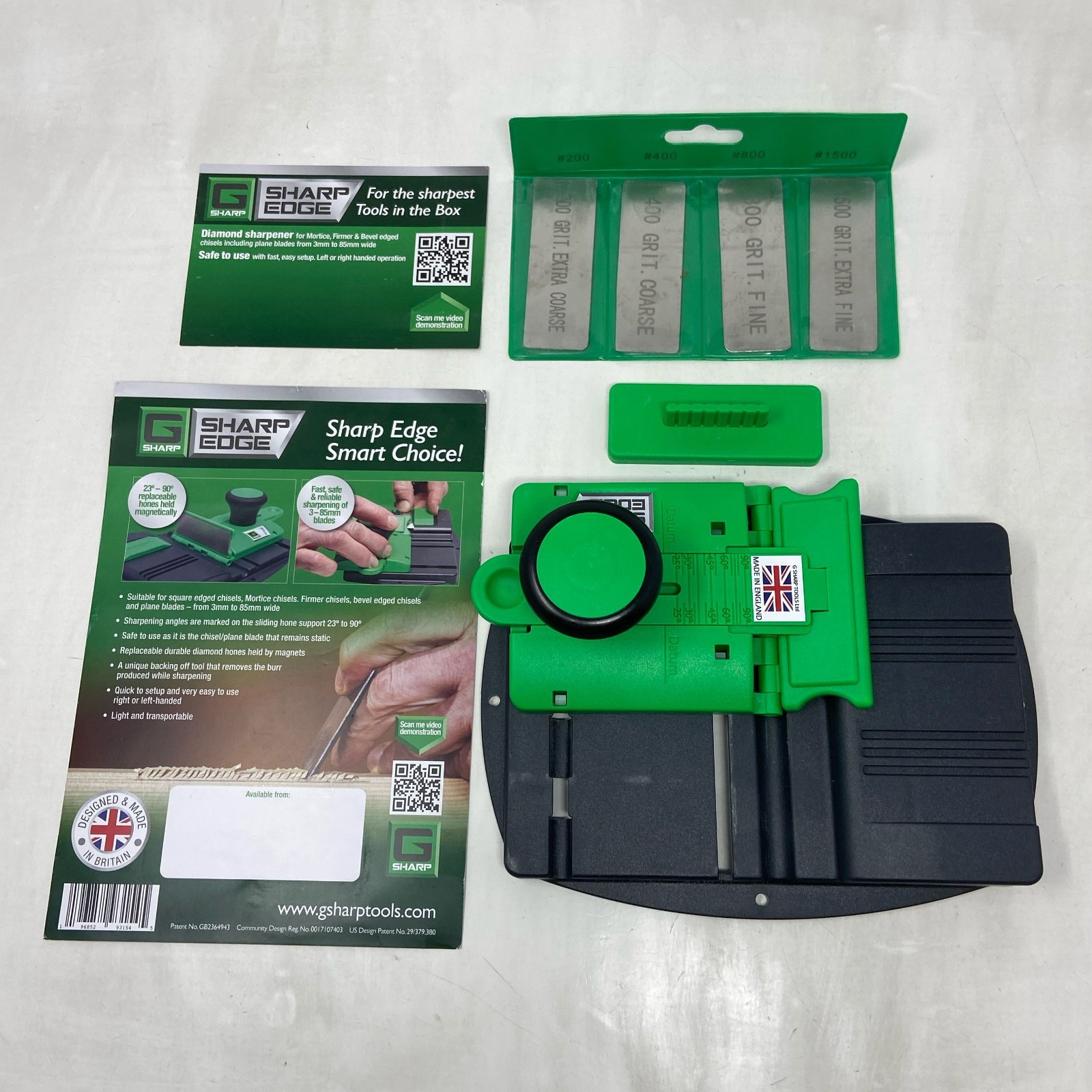 G Sharp Tools Sharp Edge Chisel Sharpener Kit Black/Green 3-85mm