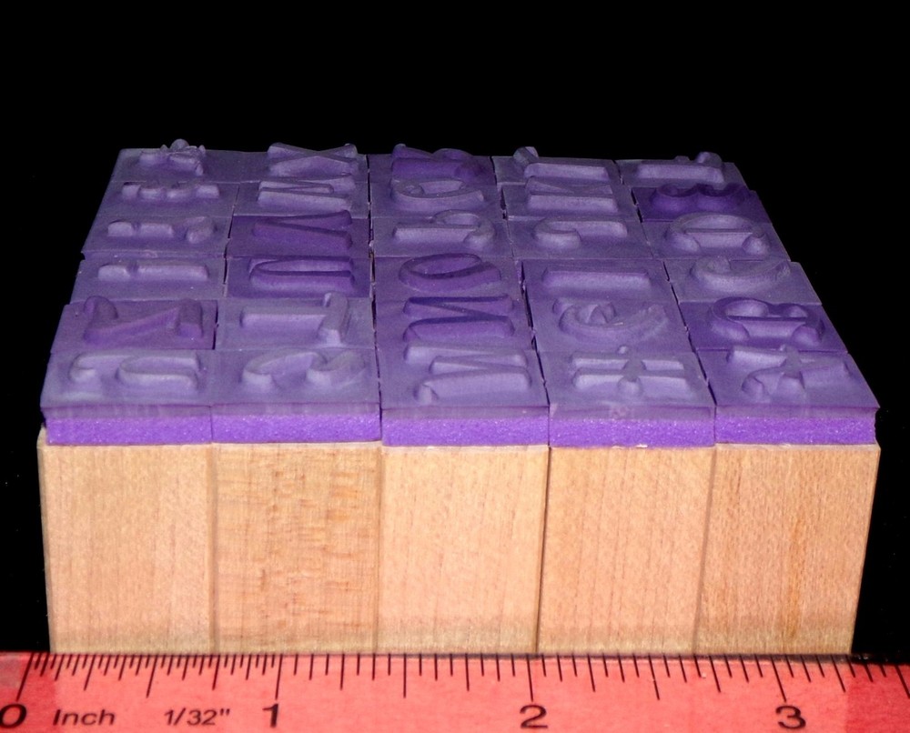 Alphabet Stamp Set Brush Pattern Alphabet Upper Case 30 Pcs by Image Tree
