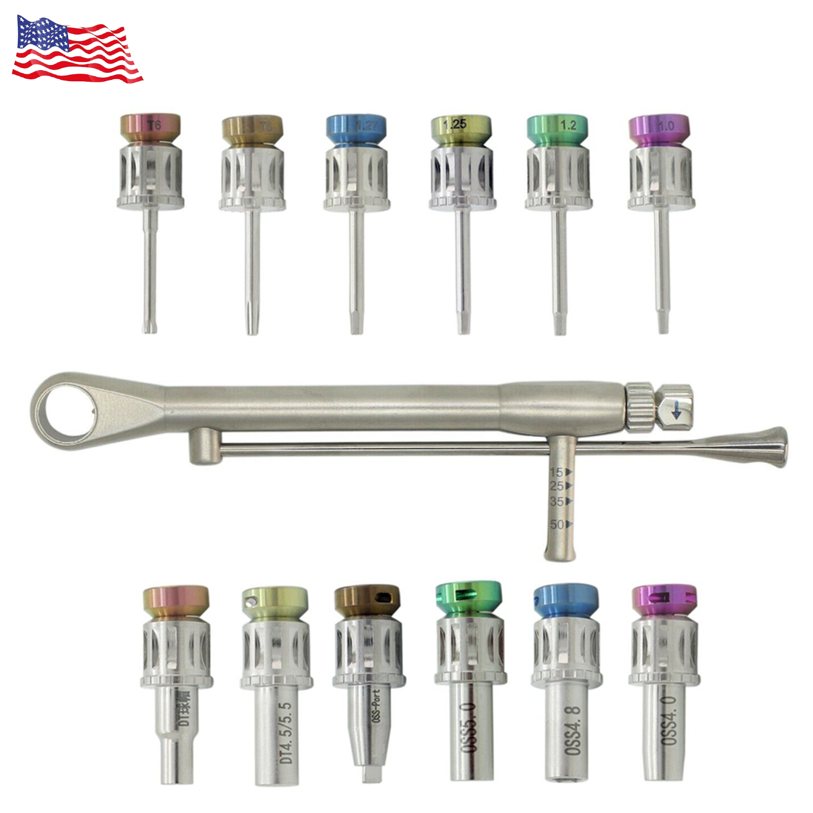 Dental Implant HEX Driver Torque Wrench Straight Multi-Unit Locator Mini Ball