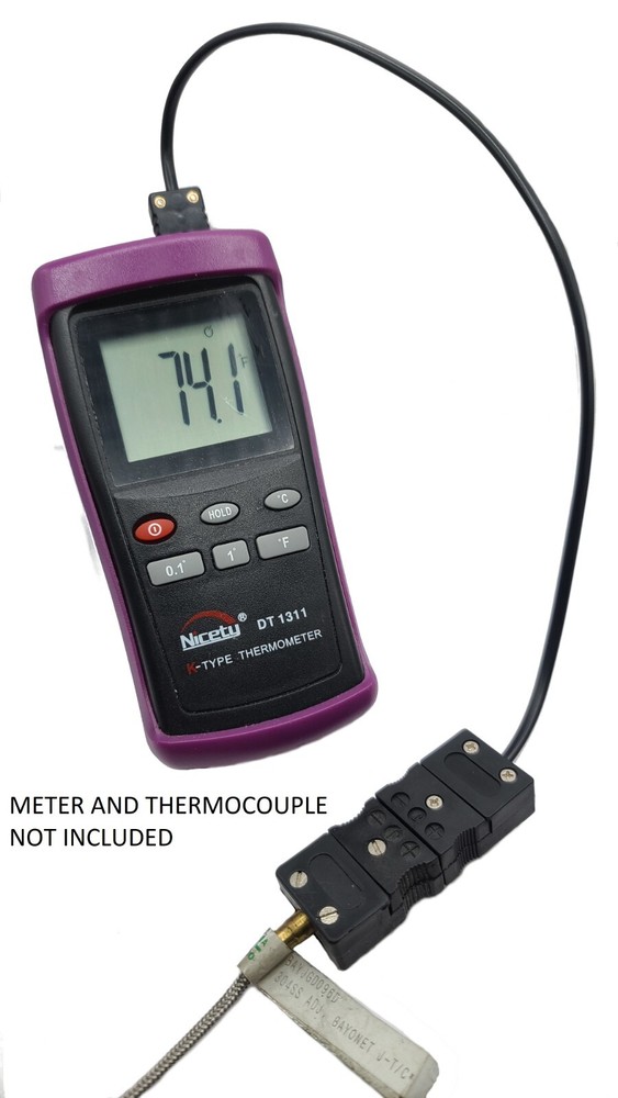 J Type Thermocouple to Multimeter / Thermometer Adapter Cable